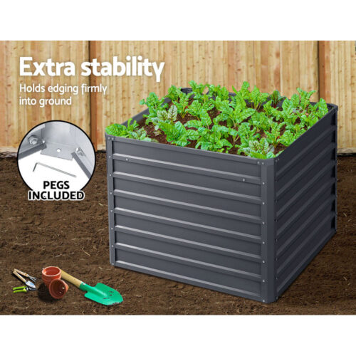 Green Fingers 2x Garden Bed 100x100x77cm Planter Box Raised Container Galvanised - Image 3