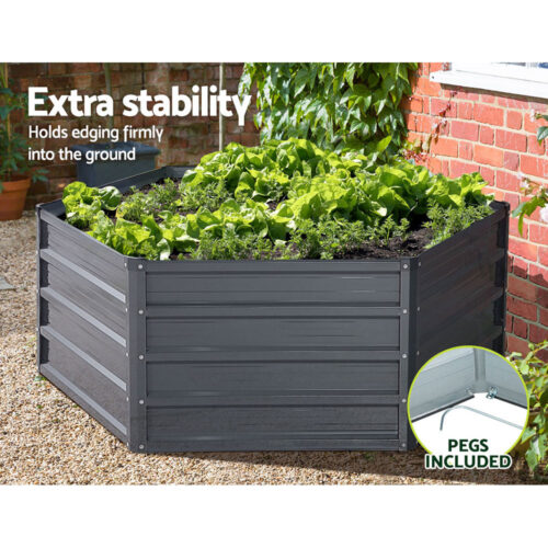 Green Fingers 2x Garden Bed 130x130x46cm Planter Box Raised Container Galvanised - Image 3
