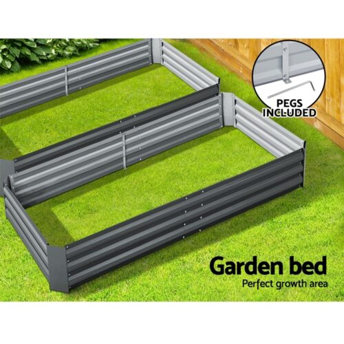 Green Fingers 2x Garden Bed 210x90cm Planter Box Raised Container Galvanised Herb - Image 3