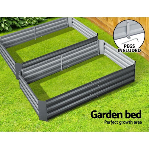 Green Fingers 2x Garden Bed 150x90cm Planter Box Raised Container Galvanised Herb - Image 4