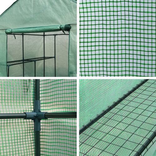 Green Fingers Greenhouse 1.4x1.55x2M Walk in Green House Tunnel Plant Garden Shed 8 Shelves - Image 5
