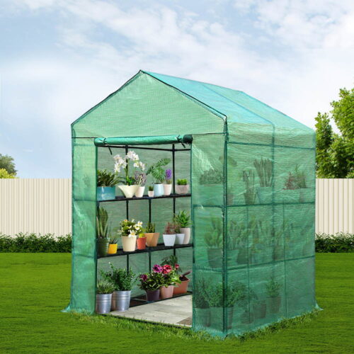 Green Fingers Greenhouse 1.4x1.55x2M Walk in Green House Tunnel Plant Garden Shed 8 Shelves - Image 7