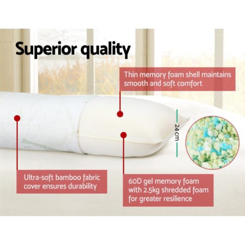 Giselle Bedding Body Support Pillow Bamboo Cover - Image 4