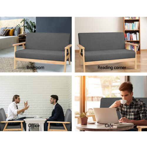 Artiss 2-Seater Sofa Armchair Skane - Image 4