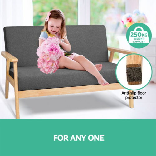 Artiss 2-Seater Sofa Armchair Skane - Image 5