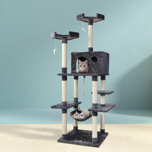 i.Pet Cat Tree 184cm Tower Scratching Post Scratcher Wood Trees Condo Bed House - Image 8