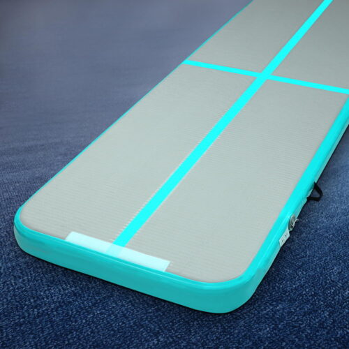 Everfit 3m x 1m Air Track Mat Gymnastic Tumbling Mint Green and Grey - Image 8