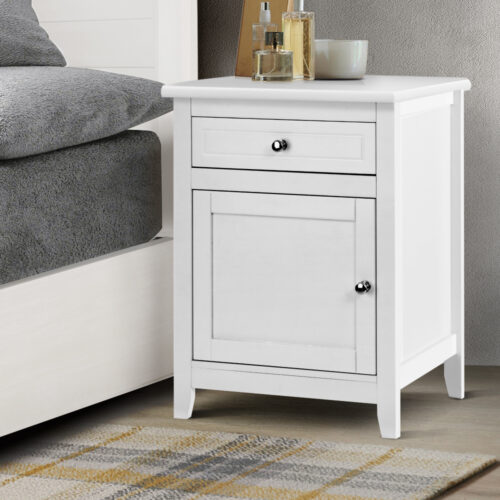 Artiss Bedside Tables Side Table Drawers Nightstand White - Image 8