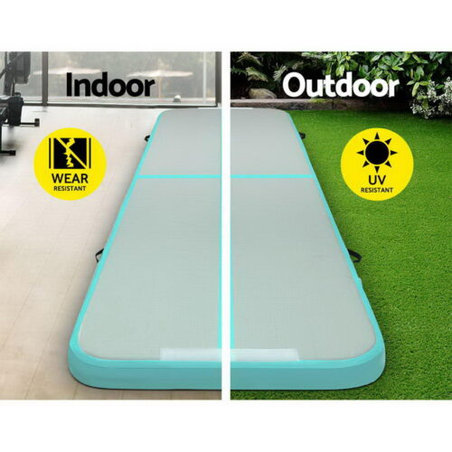 Everfit GoFun 3X1M Inflatable Air Track Mat with Pump Tumbling Gymnastics Green - Image 5