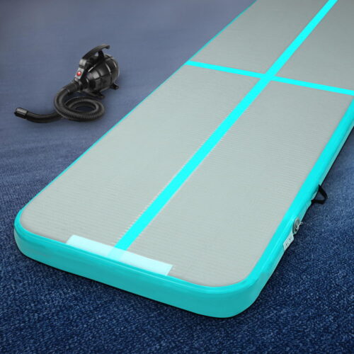 Everfit GoFun 3X1M Inflatable Air Track Mat with Pump Tumbling Gymnastics Green - Image 8