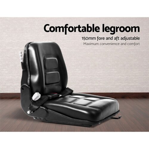 Giantz Tractor Seat Forklift Excavator Universal Backrest Truck PU Chair - Image 5