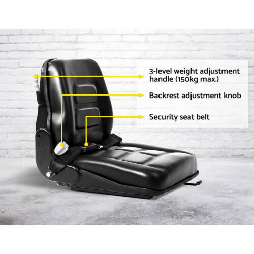 Giantz Tractor Seat Forklift Excavator Universal Backrest Truck PU Chair - Image 8