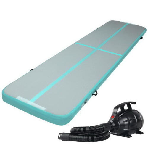 Everfit GoFun 4X1M Inflatable Air Track Mat with Pump Tumbling Gymnastics Green - Image 2