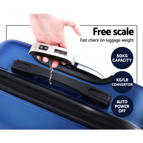 Wanderlite 2Set 20-28 Inch Luggage with TSA Lock Spinner Carry On Hard Shell Travel Suitcase Luggage Case Blue - Image 7