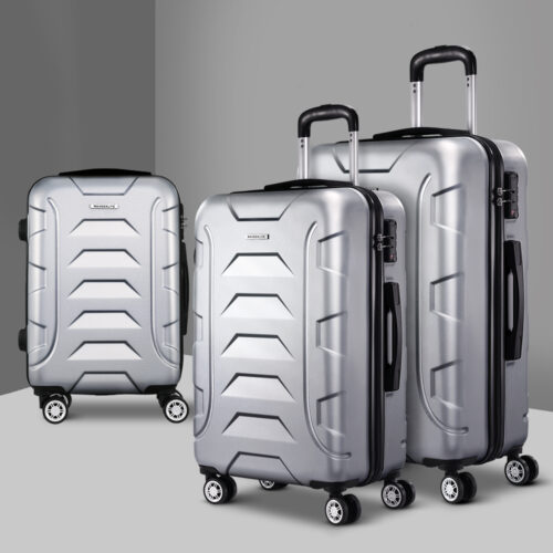 Wanderlite 3Set 20-24-28 Inch Luggage with TSA Lock Spinner Carry On Hard Shell Travel Suitcase Luggage Case Silver - Image 8