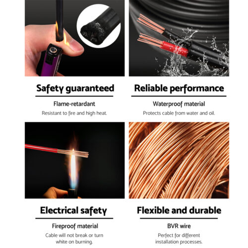 Giantz 2.5MM 100M Twin Core Wire Electrical Cable Extension Car 450V 2 Sheath - Image 4