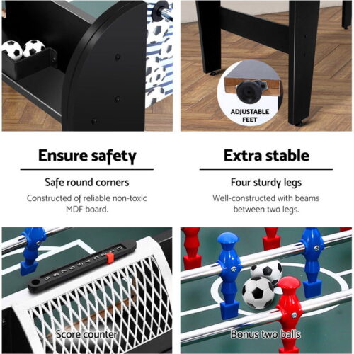 4FT Soccer Table Foosball Football Game Home Family Party Gift Playroom Blue - Image 7