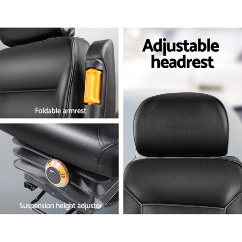 Giantz Tractor Seat Forklift Excavator Truck Universal Backrest Chair PU Leather - Image 5
