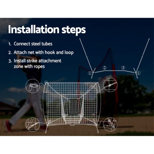 Everfit 7ft Baseball Net Pitching Kit with Stand Softball Training Aid Sports - Image 7