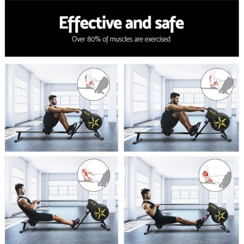 Everfit Rowing Machine Air Rower Exercise Fitness Gym Home Cardio - Image 5