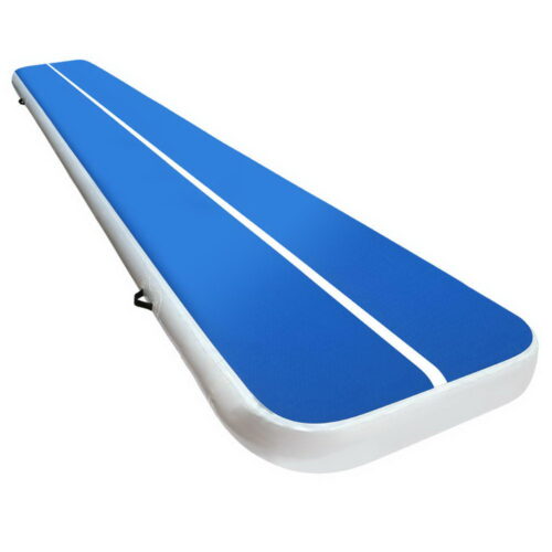 5m x 1m Inflatable Air Track Mat 20cm Thick Gymnastic Tumbling Blue And White - Image 2
