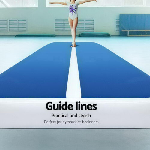 Everfit 5X1M Inflatable Air Track Mat 20CM Thick with Pump Tumbling Gymnastics Blue - Image 5