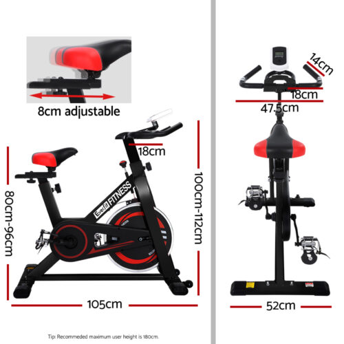 Everfit Spin Bike Exercise Bike Flywheel Cycling Home Gym Fitness Indoor Cardio - Image 3