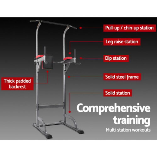 Everfit Weight Bench Chin Up Tower Bench Press Home Gym Wokout 200kg Capacity - Image 4