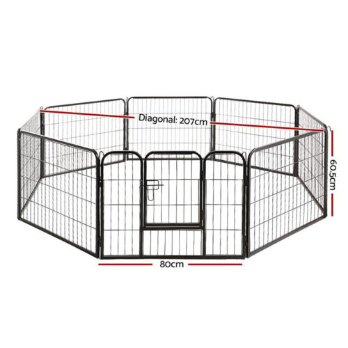 i.Pet 24" 8 Panel Dog Playpen Pet Exercise Cage Enclosure Fence Play Pen - Image 3