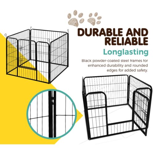 i.Pet 24" 8 Panel Dog Playpen Pet Exercise Cage Enclosure Fence Play Pen - Image 6