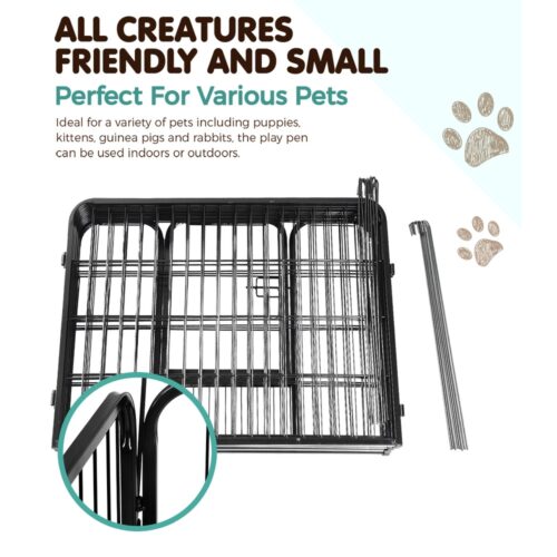 i.Pet 24" 8 Panel Dog Playpen Pet Exercise Cage Enclosure Fence Play Pen - Image 7