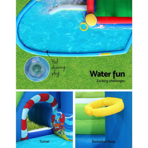 Happy Hop Inflatable Water Slide Jumping Trampoline Castle Bouncer Toy Splash - Image 7