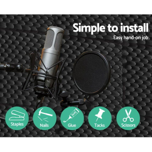Alpha Acoustic Foam 20pcs 50x50x5cm Sound Absorption Proofing Panels Eggshell - Image 6