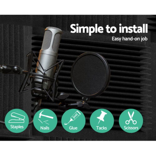Alpha Acoustic Foam 20pcs 30x30x5cm Sound Absorption Proofing Panel Studio Wedge - Image 6