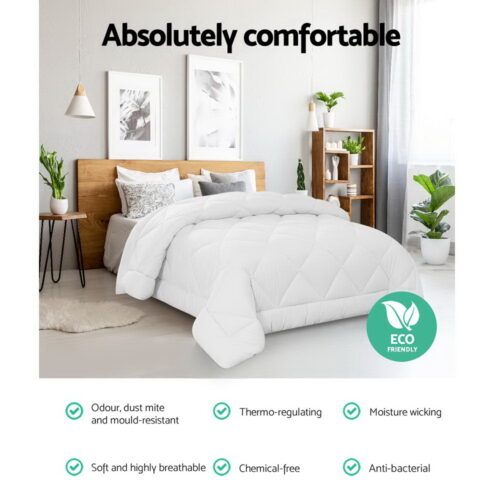 Giselle Bedding 800GSM Microfibre Bamboo Quilt King - Image 5