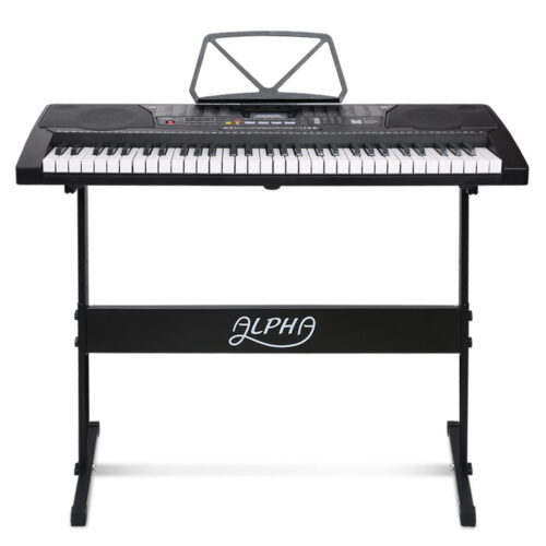 Alpha 61 Keys Electronic Piano Keyboard Digital Electric w/ Stand Lighted Black - Image 4