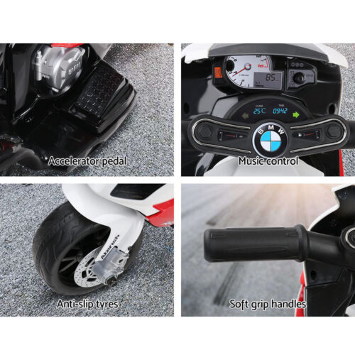 Kids Electric Ride On Car Police Motorcycle Motorbike BMW Licensed S1000RR Red - Image 6