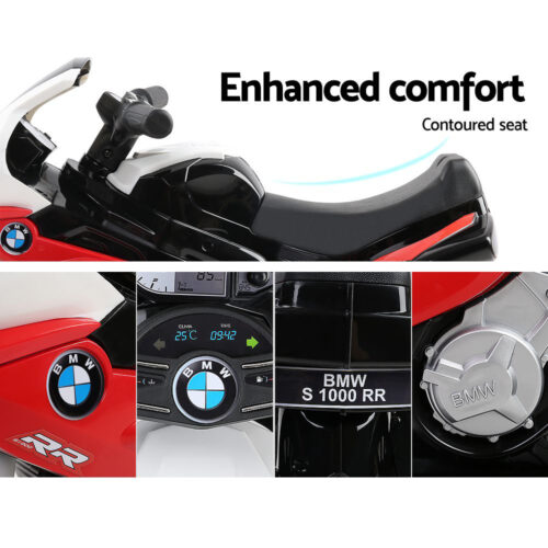 Kids Electric Ride On Car Police Motorcycle Motorbike BMW Licensed S1000RR Red - Image 7