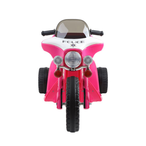 Rigo Kids Electric Ride On Patrol Police Car Harley-Inspired 6V Pink - Image 4