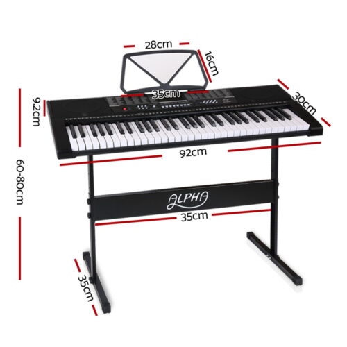 Alpha 61 Keys Electronic Piano Keyboard Digital Electric w/ Stand Sound Speaker - Image 3