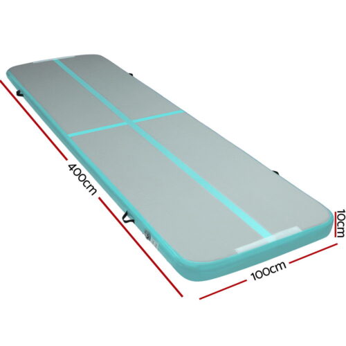 Everfit GoFun 4X1M Inflatable Air Track Mat Tumbling Floor Home Gymnastics Green - Image 3