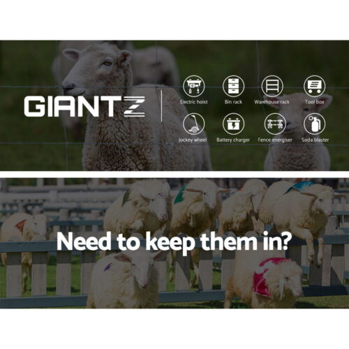 Giantz Fence Energiser 8KM Solar Powered Electric 500M Poly Wire Insulator - Image 4