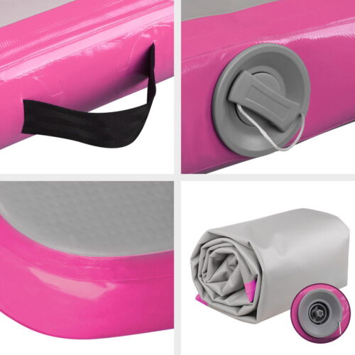 Everfit 3m x 1m Air Track Mat Gymnastic Tumbling Pink and Grey - Image 4
