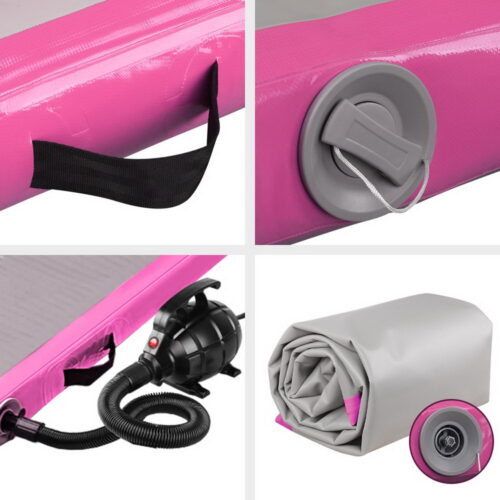 Everfit GoFun 3X1M Inflatable Air Track Mat with Pump Tumbling Gymnastics Pink - Image 4