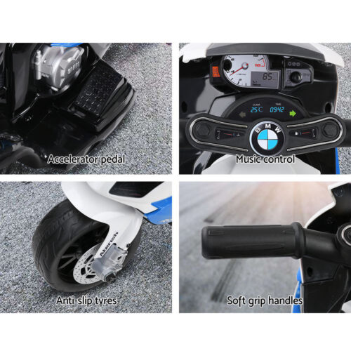 Kids Electric Ride On Car Police Motorcycle Motorbike BMW Licensed S1000RR Blue - Image 6