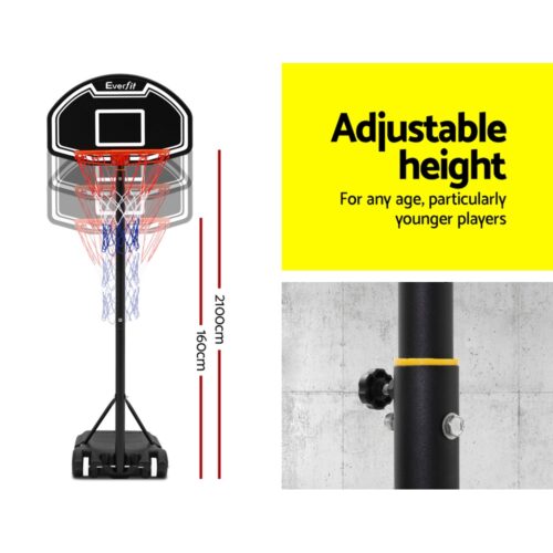 Everfit 2.1M Basketball Hoop Stand System Adjustable Portable Pro Kids Black - Image 7