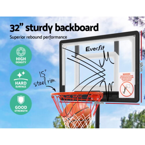 Everfit 2.1M Basketball Hoop Stand System Adjustable Portable Pro Kids Clear - Image 4