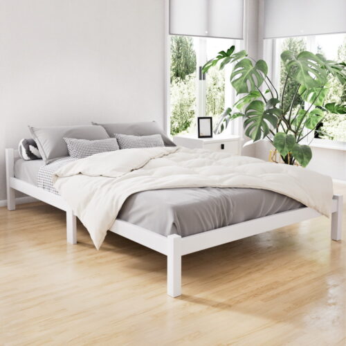 Artiss Bed Frame Double Size Wooden White LEXI - Image 8