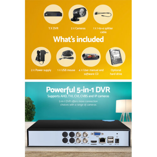 UL-tech CCTV Security System 4CH DVR 2 Cameras 2TB Hard Drive - Image 4