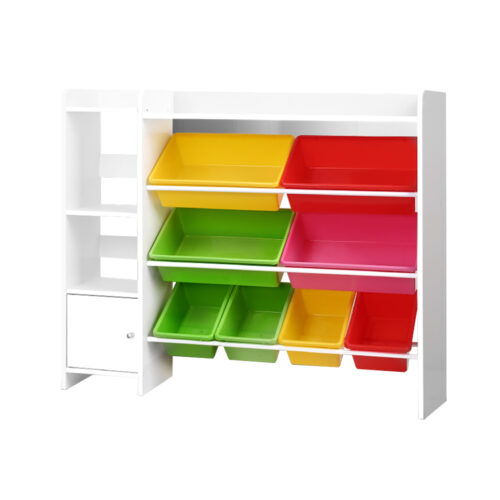 Keezi Kids Toy Box 8 Bins Bookshelf Storage Rack Organiser Toy Display - Image 3